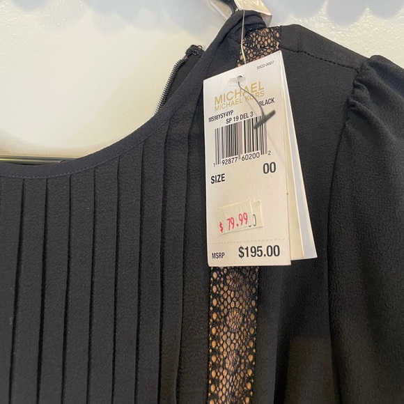 Michael Michael Kors Lace-Inset Wide-Leg Jumpsuit black Nwt NEW $195 00 Xs - Picture 6 of 7